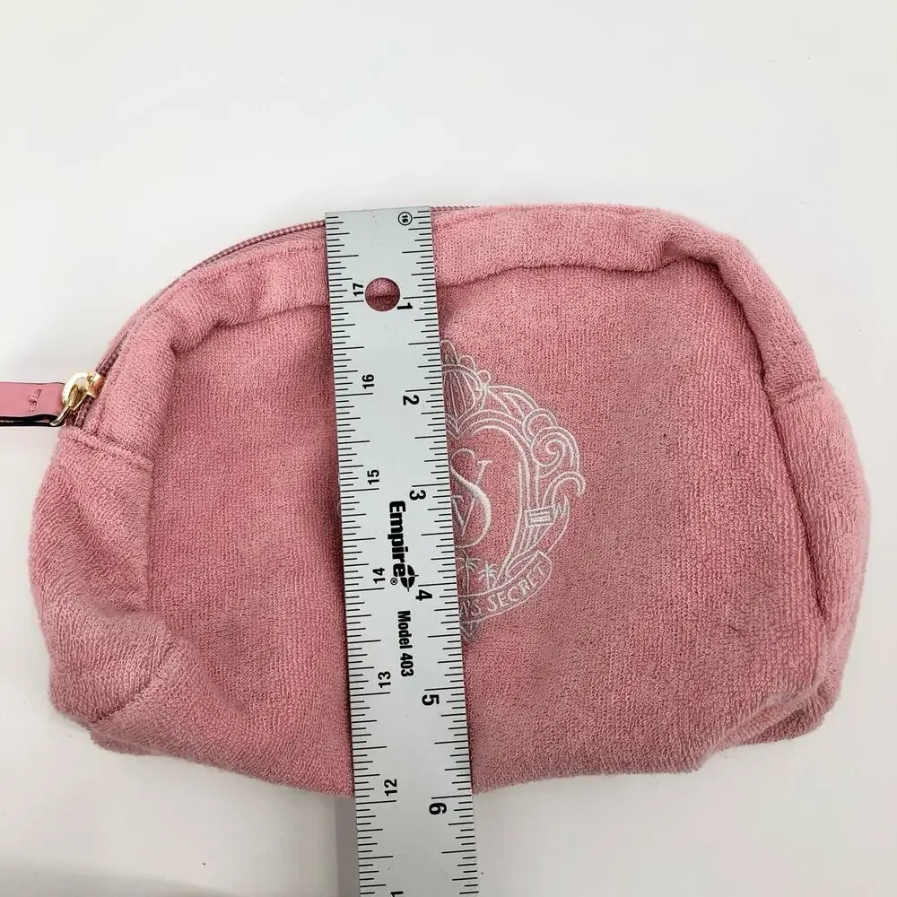 Victoria's Secret Pink Terrycloth Make-up Bag Toiletry Bag Embroidered VS
